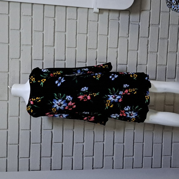 Old Navy Black Floral Tie /W Tassel Long Sleeve Dress. Sze Medium NWOT - Picture 7 of 9